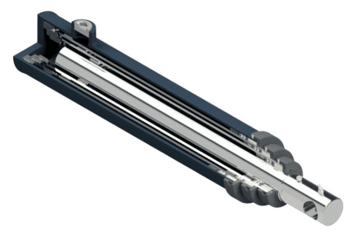 Werkmechanisme van telescopische hydraulische cilinders