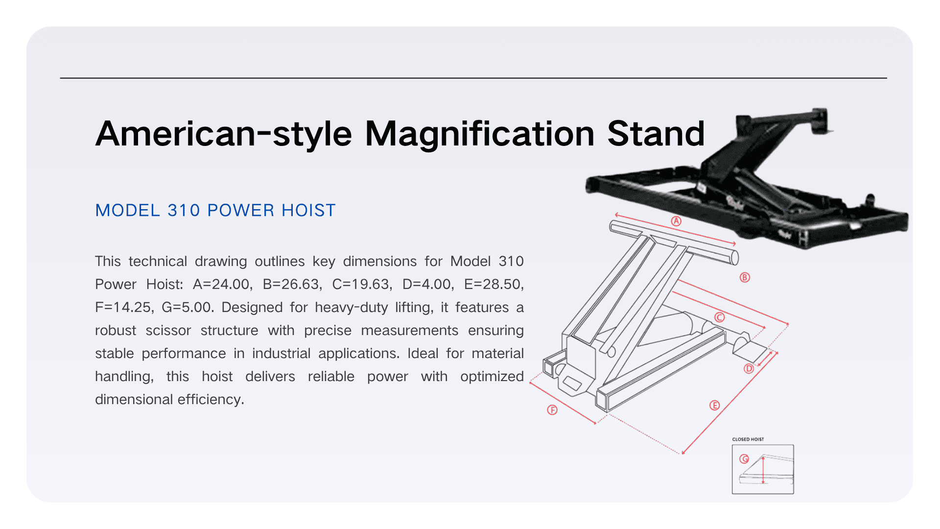 HCIC-310 American Power Hoist – op maat gemaakte hydraulische hefoplossingen voor Noord-Amerikaanse bedrijfsvoertuigen