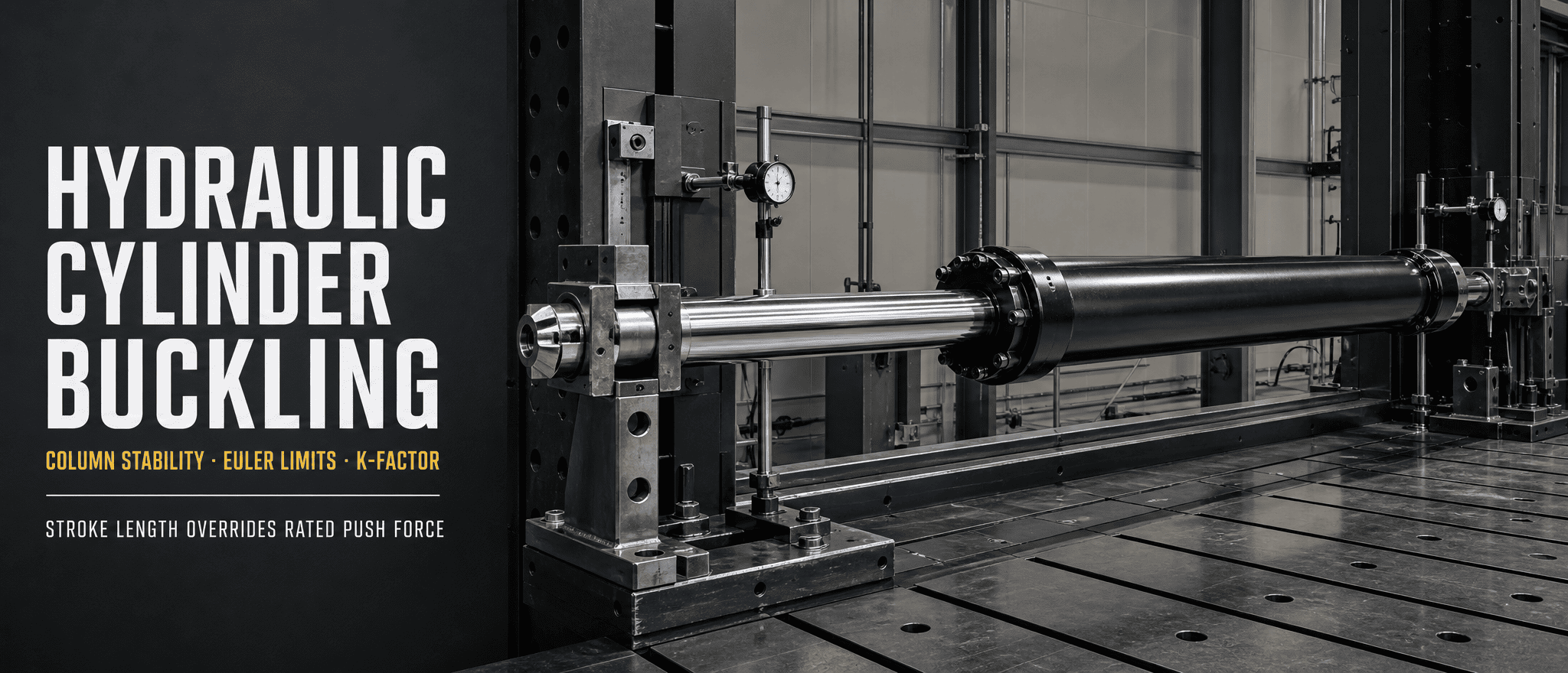 Berekeningen van knikken van hydraulische cilinders: waarom de slaglengte de nominale duwkracht overschrijft
