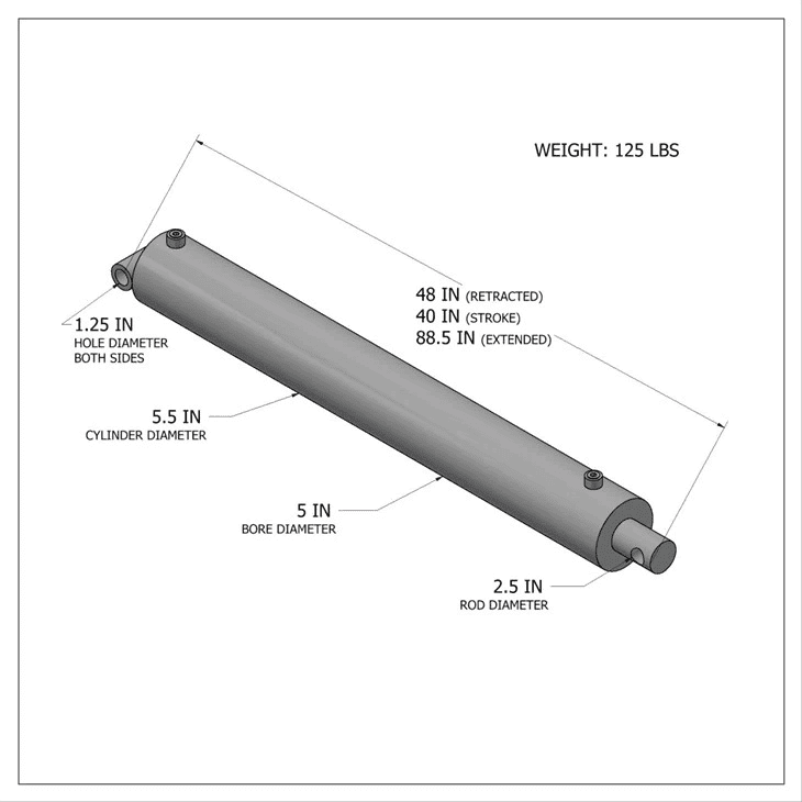 Hydraulische niet-bypasscilinder